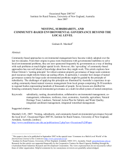 nesting, subsidiarity, and community-based environmental
