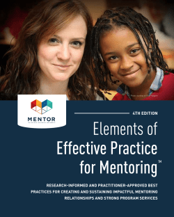 Elements of Effective Practice for Mentoring