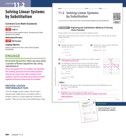 Solving Linear Systems by Substitution