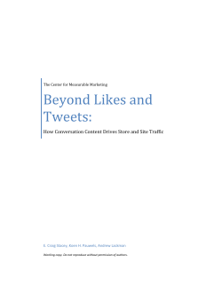 Beyond Likes and Tweets - NYU Stern School of Business