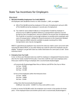 State Tax Incentives for Employers