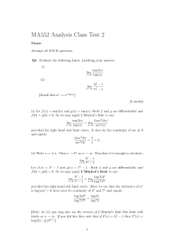 MA552 Analysis Class Test 2
