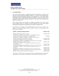 EXPLANATORY NOTES The figures have not been audited 1