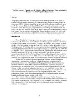 Tentative title: Concurrent Validation of a Computerized Auditory
