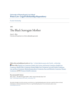 The Black Surrogate Mother - Penn Law: Legal Scholarship
