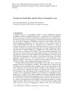 Oceania, the Pacific Rim, and the Theory of Linguistic Areas