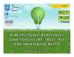 A Micro-hydro Electronic Load Controller (ELC) - E