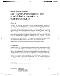 Dark tourism, thematic routes and possibilities for innovation in the