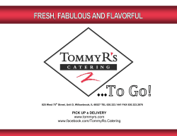 Menu - Tommy R`s Catering