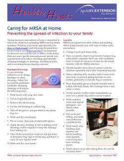 Caring for MRSA at Home: Preventing the spread of infection to your