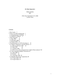 De Modo Imperativo - Application questions can be sent to lp