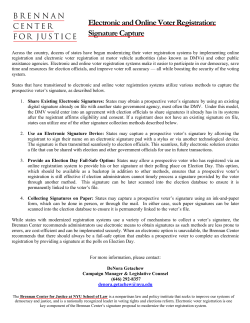 Electronic and Online Voter Registration: Signature Capture