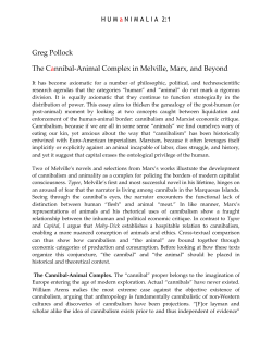 Greg Pollock The Cannibal-Animal Complex in Melville, Marx, and