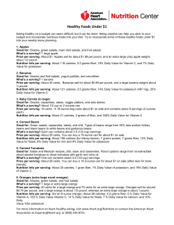 Healthy Foods Under $1 - American Heart Association