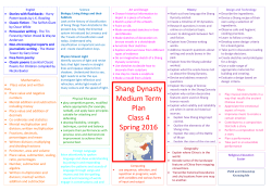 Shang Dynasty Medium Term Plan Class 4 Spring 2016