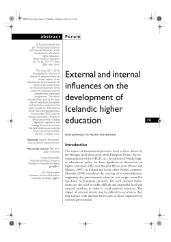External and internal influences on the development of