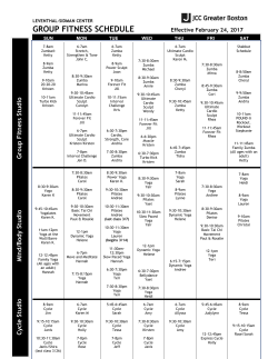 group fitness schedule - Jewish Community Centers of Greater Boston