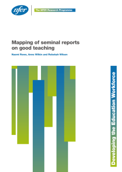 Mapping of seminal reports on good teaching