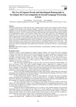 The Use of Cognate Words and Interlingual Homographs