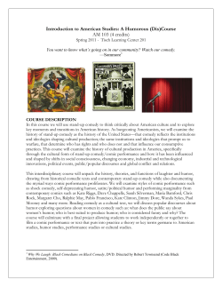 Introduction to American Studies: A Humorous (Dis)Course AM 103