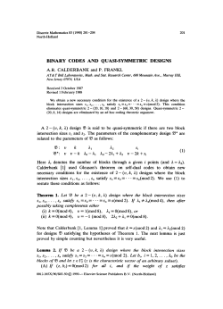 BINARY CODES AND QUASI