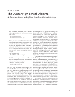 The Dunbar High School Dilemma - Tulane School of Architecture