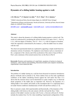 Dynamics of a sliding ladder leaning against a wall.