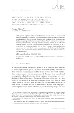 Middle-class entrepreneurs and inadequate prospects for