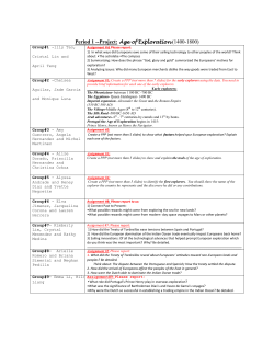 Period 1 --Project: Age of Exploration (1400-1800)