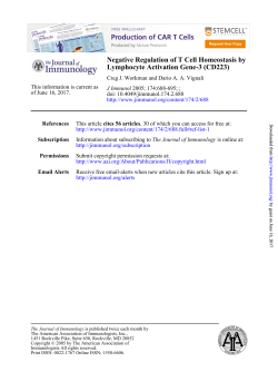 Negative Regulation of T Cell Homeostasis by
