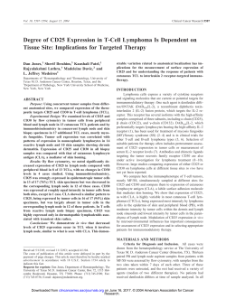 Degree of CD25 Expression in T-Cell Lymphoma