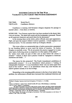 Another Casualty of the War Vagrancy Laws Target the Fourth