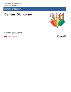 Census Dictionary - University of Toronto`s Data Library
