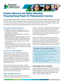 Smarter Balanced and Higher education: Preparing Young People