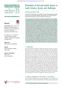 Elimination of foot-and-mouth disease in South America: lessons