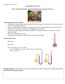 AP Chem &ndash; Unit 2 Part 2 AP Chemistry 2015-‐2016 Unit 2