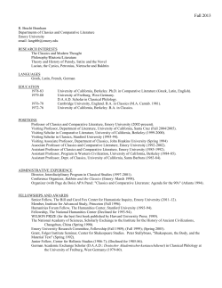 Fall 2013 - Emory Classics