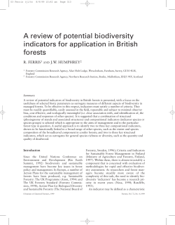 A review of potential biodiversity indicators for application in British