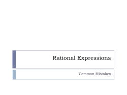 Rational Expressions