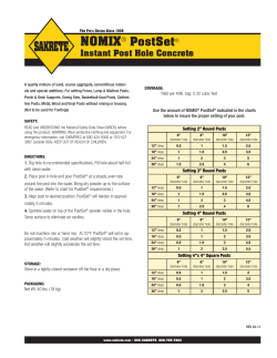 NoMix Post Set Data Sheet