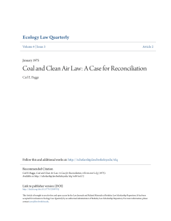 Coal and Clean Air Law: A Case for Reconciliation