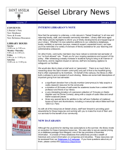 Geisel Library News - Saint Anselm College
