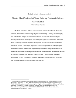 Making Classifications (at) Work: Ordering Practices in Science