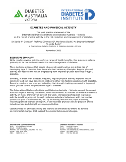 DIABETES AND PHYSICAL ACTIVITY
