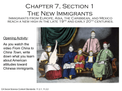 Chapter 7, Section 1 The New Immigrants