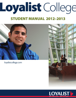 Student Manual - Loyalist College