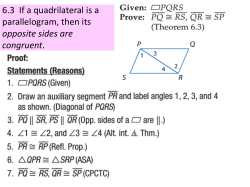 6.3 If a quadrilateral is a parallelogram, then its opposite sides are