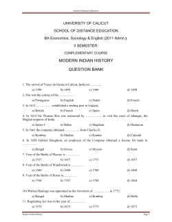 MODERN INDIAN HISTORY QUESTION BANK