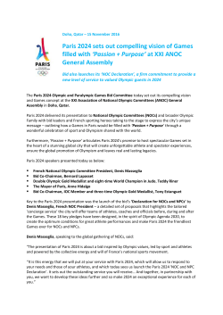 Paris 2024 sets out compelling vision of Games filled with `Passion +