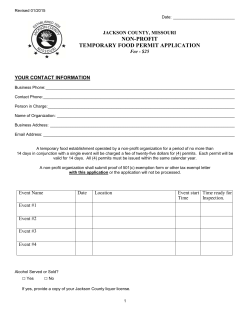 Non-Profit Temporary Food Permit